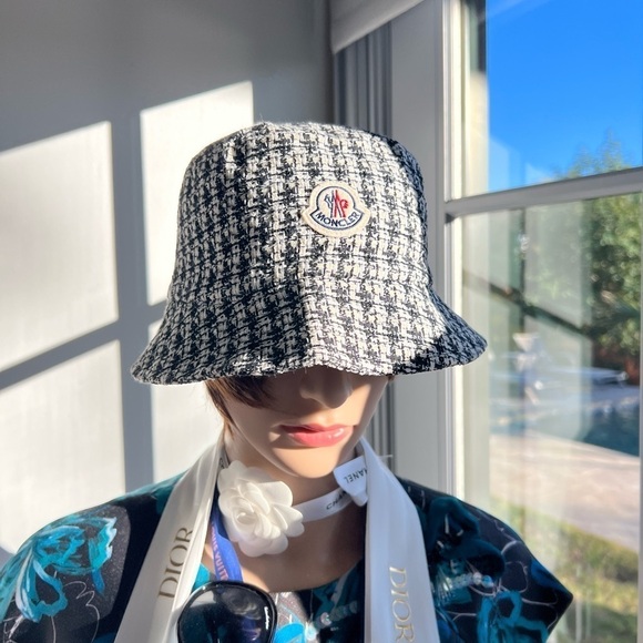 MONCLER Cotton-blend tweed bucket hat main image 4